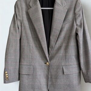 Lauren Ralph Lauren Classic Plaid Women's Blazer - Women’s 12 - Black-White-Red